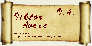 Viktor Avrić vizit kartica